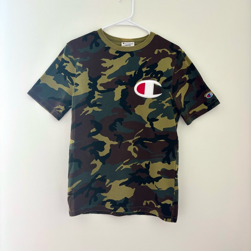 vintage champion camo tee